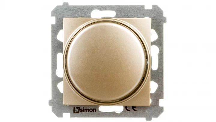 Simon 54 Ściemniacz przyciskowo-obrotowy 20-500W złoty DS9T.01/44