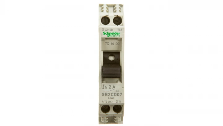 Wyłącznik termo-magnetyczny 1+N 2A AC GB2CD07