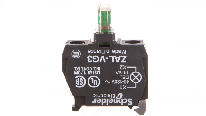Zestaw świetlny z diodą LED zielony 48-120V AC ZALVG3