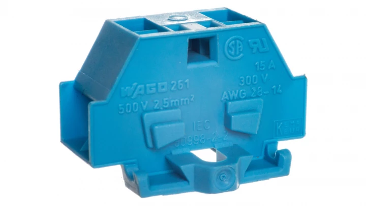 Złączka szynowa 4-przewodowa 2,5mm2 niebieska 261-334
