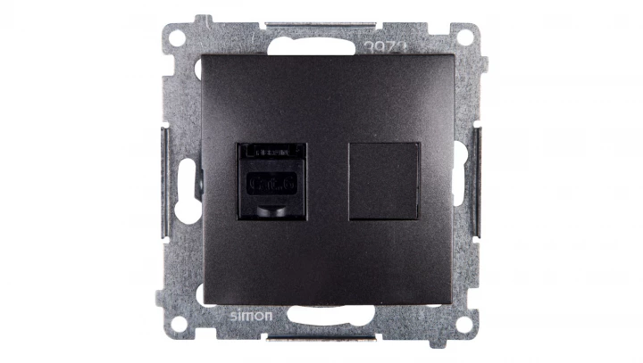 Simon 54 Gniazdo komputerowe pojedyncze RJ45 kat.6 z przesłoną antracyt D61.01/48
