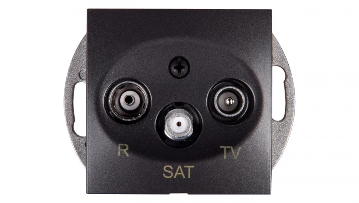 Simon 54 Gniazdo antenowe RD/TV/SAT przelotowe antracyt DASP.01/48