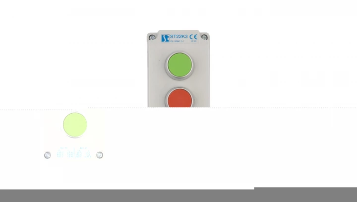 Kaseta sterownicza 3-otworowa z przyciskami zielony/czerwony/zielony IP65 ST22K302-1