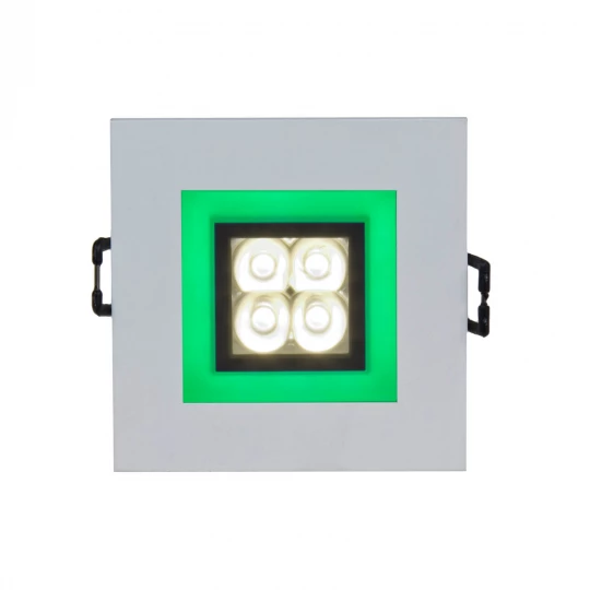 FIALE 4LED 4x1W 30st 230V SQUARE Z RAMKĄ ZIELONĄ WW OCZKA LEDOWE