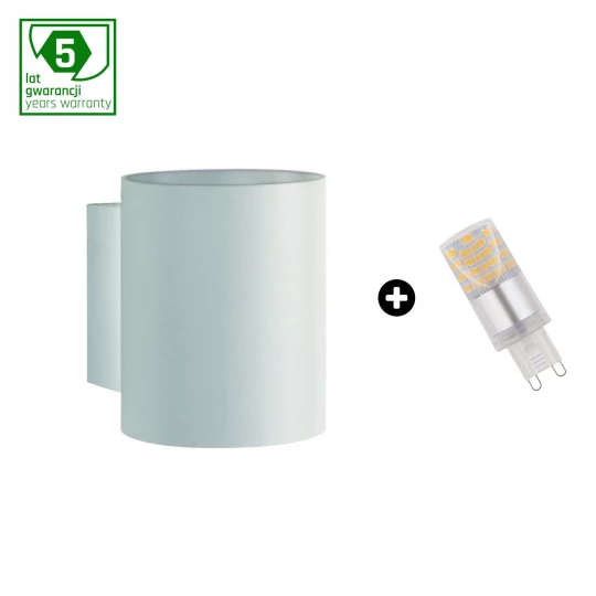 Pakiet 5 lat gwarancji : oprawa SQUALLA G9 tuba  biała + LED G9 4W WW ( SLIP006011 + WOJ+14433 )