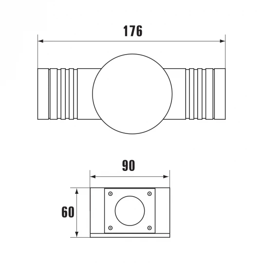 TORRE 230V 3,6W 2x1LED CREE 45st UP+SIDE IP44 CW NAŚCIENNE