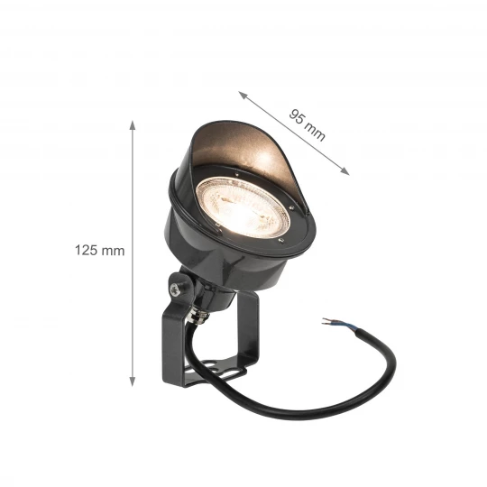 FLORI SPOT OGRODOWA 12W 900lm WW 24V 25st IP65 95x125mm SZARY 5 lat gw.