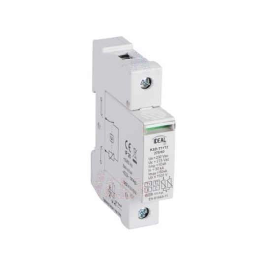 Ogranicznik przepięć B+C Typ 1+2 1P 30kA 1,5kV KSD-T1+T2 275/60 1P 23923