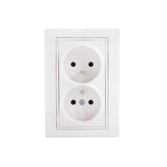 DOMO Gniazdo podwójne kompletne śrubowe 16A 250V biały 011261102 24739