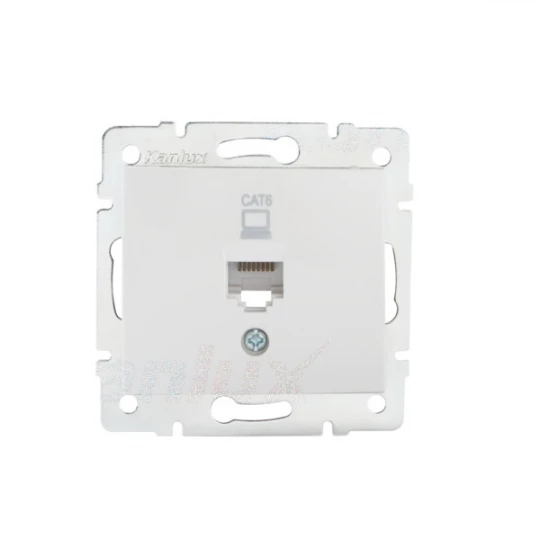 DOMO Gniazdo komputerowe pojedyncze RJ45Cat 6 Jack białe 011400002 24754
