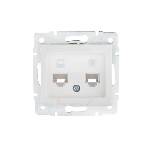 DOMO Gniazdo teleinformatyczne RJ45 Cat 5e+RJ11 białe 011430002 24757