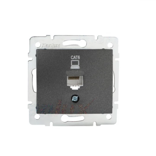 DOMO Gniazdo komputerowe pojedyncze RJ45Cat 6 Jack grafit 011400041 24931