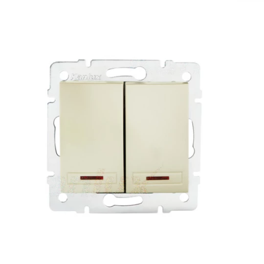 DOMO Łącznik zwierny podwójny LED szybkozłączka 10AX 250V perłowy biały 011023230 24952
