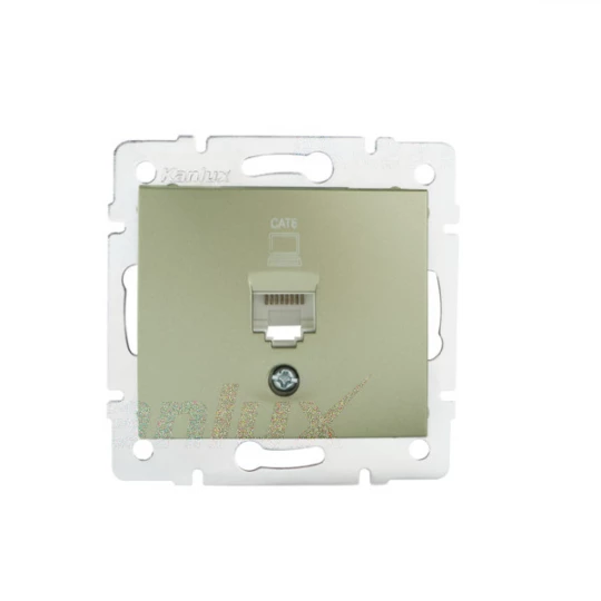 DOMO Gniazdo komputerowe pojedyncze RJ45Cat 6 Jack szampańskie 011400050 25049