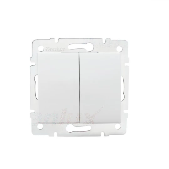 LOGI Łącznik dwugrupowy świecznikowy śrubowy 10AX 250V biały 021010102 25066