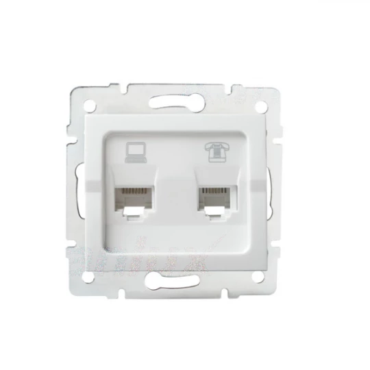 LOGI Gniazdo teleinformatyczne (RJ45 Cat 5e+RJ11) białe 021430002 25112