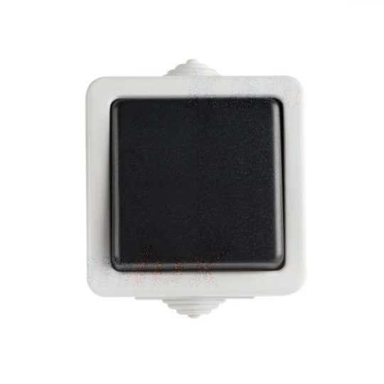 TEKNO Łącznik jednobiegunowy hermetyczny śrubowy 10AX 250V czarny IP54 25348