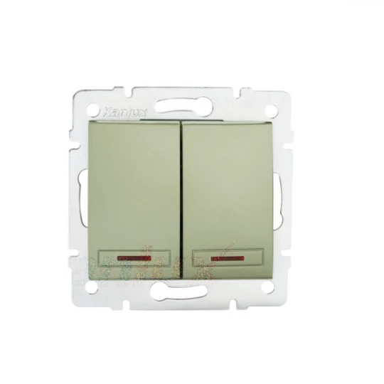 DOMO Łącznik zwierny podwójny LED szybkozłączka 10AX 250V szampański 011023250 25367