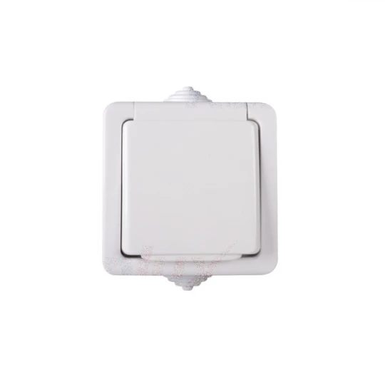 TEKNO Gniazdo hermetyczne pojedyncze z ochroną styków 16A 250V biały IP54 33496