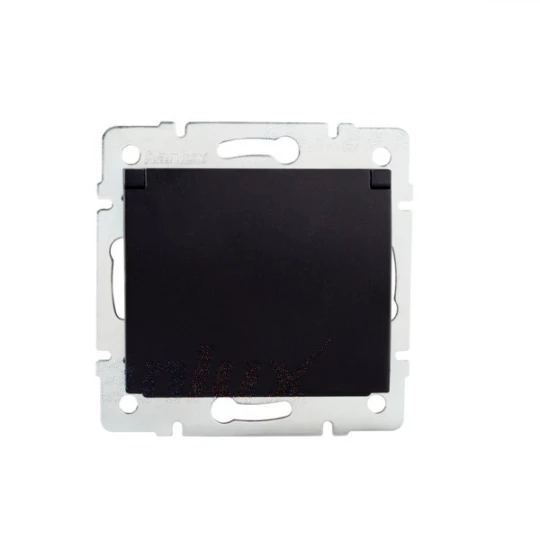 LOGI Gniazdo zasilające francuskie IP44 021561142 czarny mat 33607