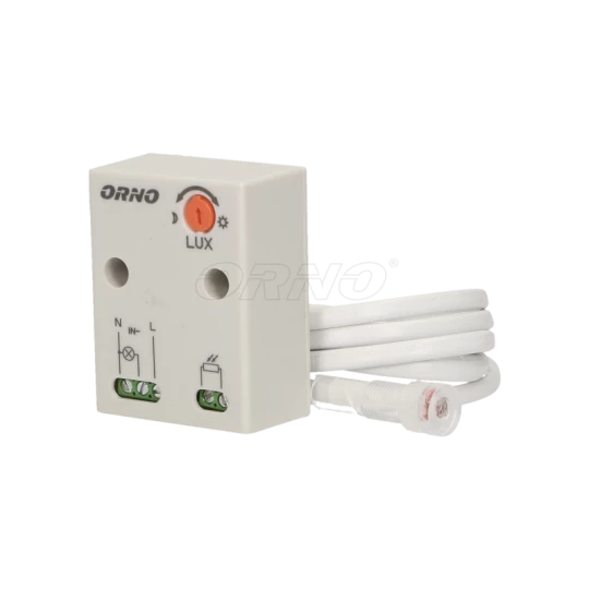 OR-CR-233 Czujnik zmierzchowy z zewnętrzną sondą 2300W 2-100lx IP65/IP20 biały