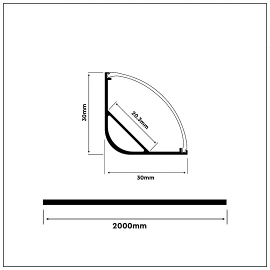 Profil aluminiowy Mleczny do taśm LED 2000mm 3363