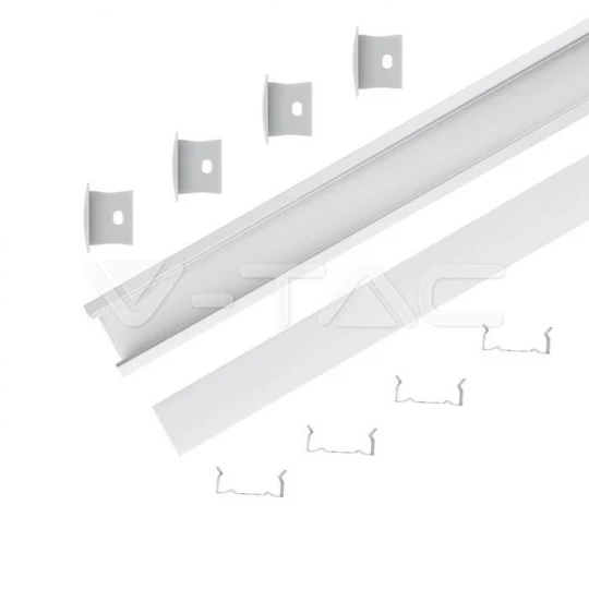 Profil wpuszczany aluminiowy Mleczny do taśm LED 2000x30x20mm 3372