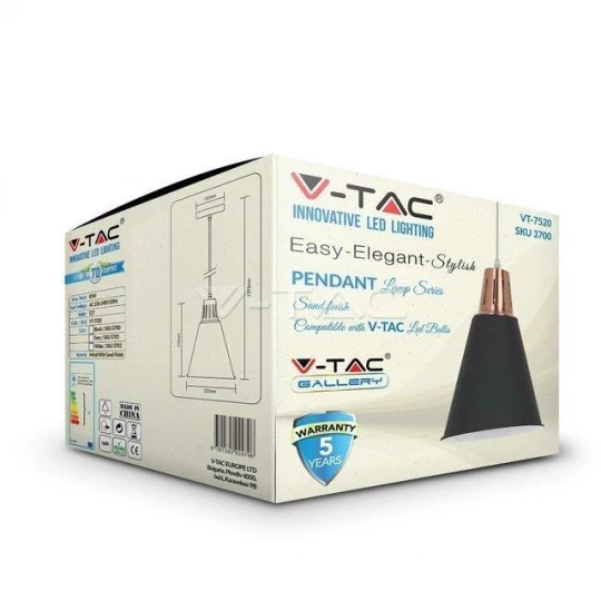 Lampa Wisząca Modern VT-7520 Czerwono Czarna fi20 3700