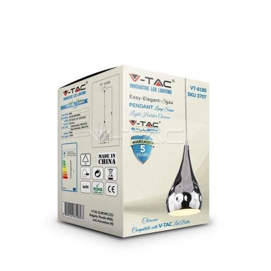 Lampa Wisząca VT-8180 E27 Chrom 3707