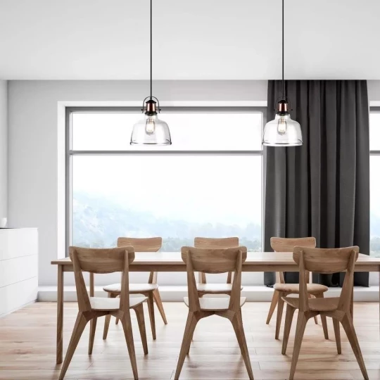 Lampa Wisząca VT-7220 E27 Max. 60W Przezroczysta 3727