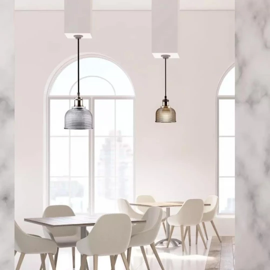Lampa Wisząca VT-7150 E27 Szkło Przezroczysty 3733