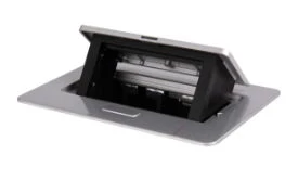 Puszka stołowa soft POP-UP metalowa 2 x M45 srebrny BIURO+ 28313