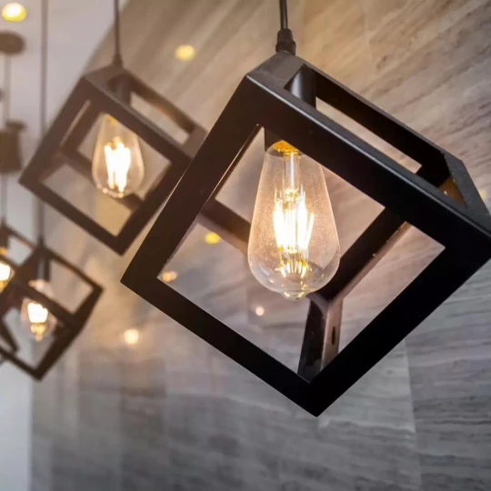Lampa Wisząca VT-7161 E27 Max. 60W Geometryczna Złota 3833