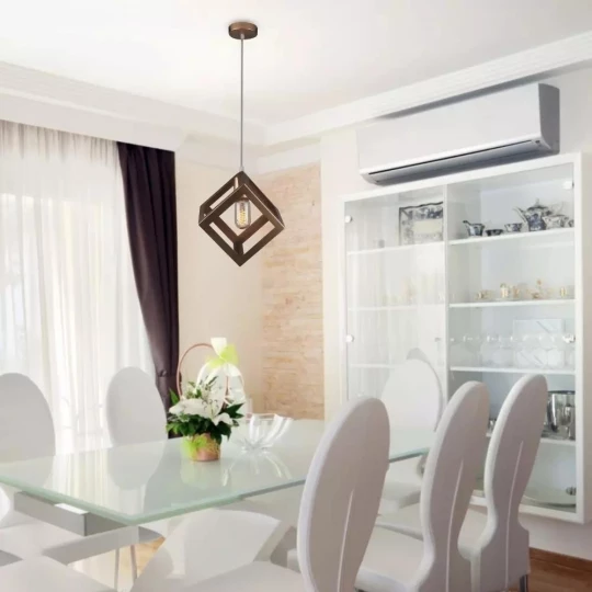 Lampa Wisząca VT-7161 E27 Max. 60W Geometryczna Złota 3833
