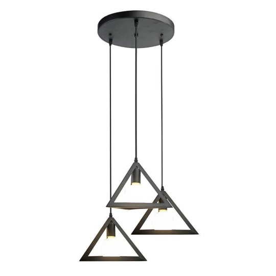 Lampa Wisząca VT-7144 E27 Geometryczna Trójkąty Czarna 3927
