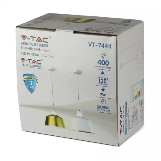 Lampa Wisząca VT-7444 7W 4000K Biała 3931