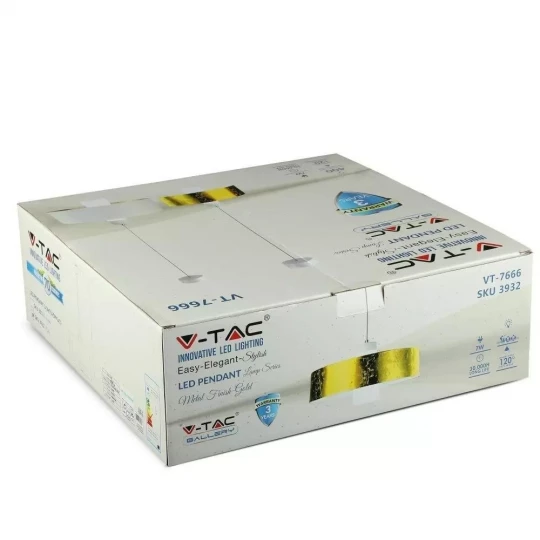 Lampa Wisząca VT-7666 7W 4000K Złota 3932