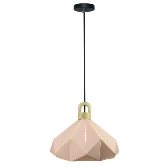 Lampa Wisząca VT-7323 Drewno Różowa Pryzmat 3951