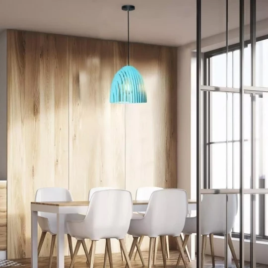 Lampa Wisząca VT-7255 E27 Prism Blue Stożek 3953