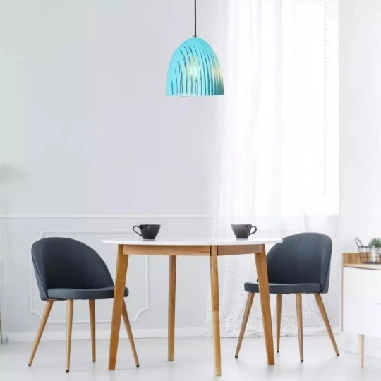 Lampa Wisząca VT-7255 E27 Prism Blue Stożek 3953
