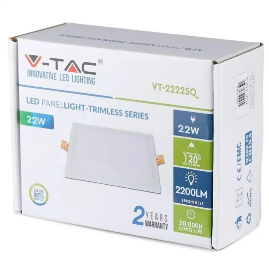 Panel LED VT-2222SQ 22W 6400K 2200lm 170x170x28mm Kwadratowy 4798