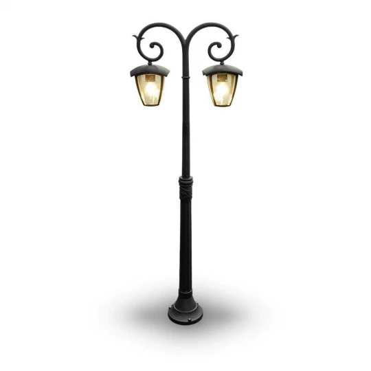 Lampa Ogrodowa Pole VT-738 2xE27 Max. 60W Czarna 7061