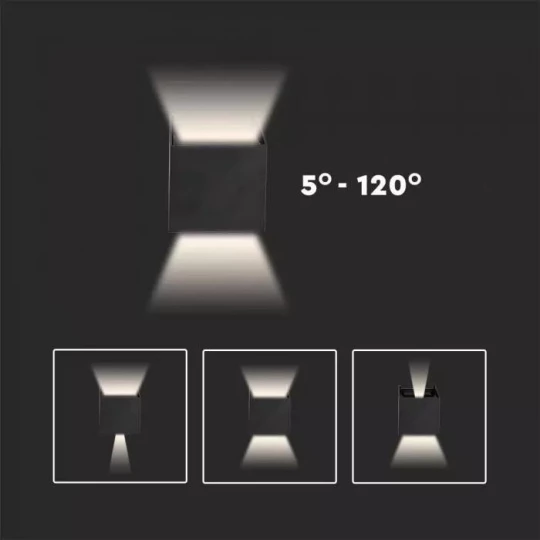 Kinkiet LED VT-759 6W 3000K 660lm BIAŁY KWADRAT IP65 A++ 7079