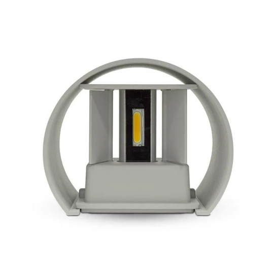 Kinkiet LED VT-759 6W 3000K 660lm SZARY OKRĄGŁY IP65 A++ 7083