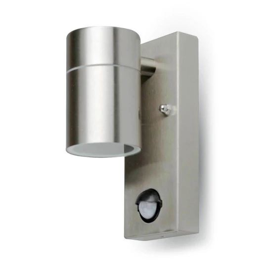 Oprawa ewelacyjna VT-7621PIR GU10 WALL FITTING WITH SENSOR,STAINLESS STEEL BODY-1 WAY IP44 7502