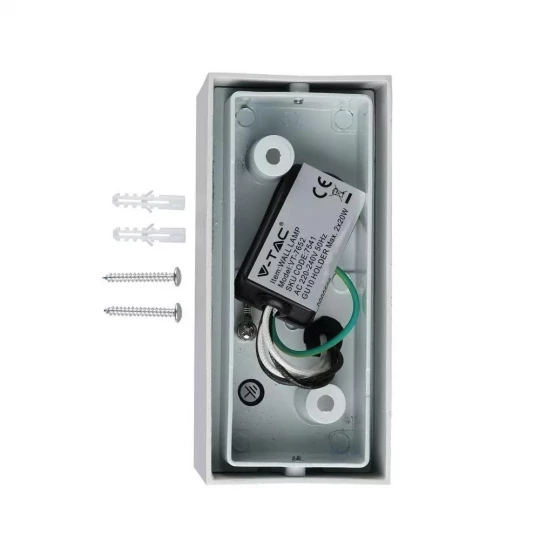Oprawa ewelacyjna VT-7652 SLEEK GU10 WALL FITTING(ALUMINUM) SQUARE-WHITE BODY,2 WAY IP44 7541