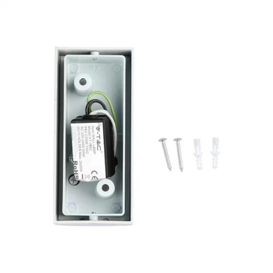 Oprawa ewelacyjna VT-7652 SLEEK GU10 WALL FITTING(ALUMINUM) ROUND-WHITE BODY,2 WAY IP44 7542