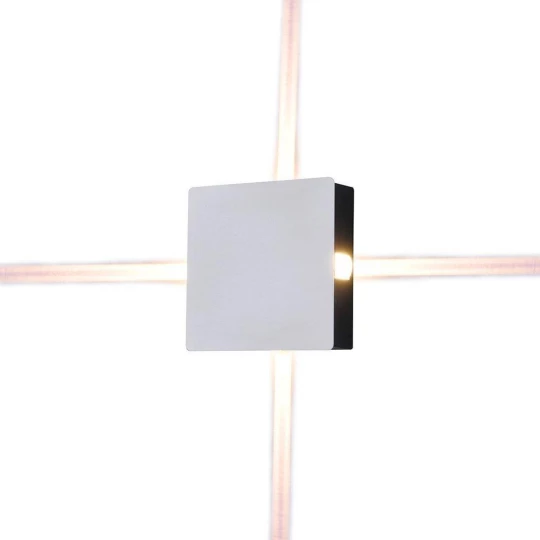 Kinkiet LED VT-704 4W 4000K 440lm IP65 Kwadrat Biały 8210
