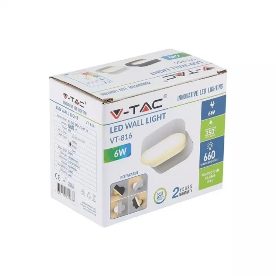 Oprawa ewelacyjna VT-816 6W LED WALL LIGHT COLORCODE:4000K -BLACK BODY 8289