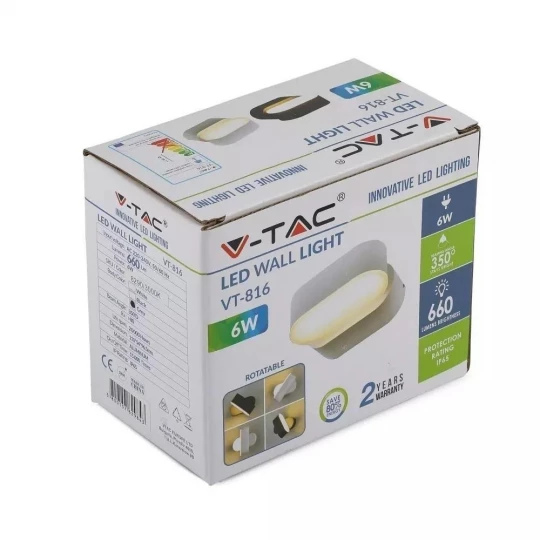 Oprawa ewelacyjna VT-816 6W LED WALL LIGHT COLORCODE:3000K -GREY BODY 8290